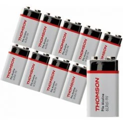 Offres ✔️ Lot De 10 Piles Alcaline 6LR61 9V - Thomson ⭐