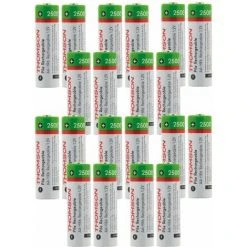 Remise 🧨 Pack De 40 Piles Rechargeables HR06 AA 2500 MAh - Thomson ⭐