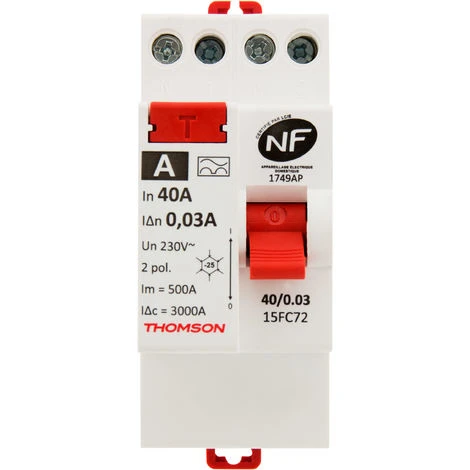 De gros ⌛ Interrupteur Différentiel à Vis - 40A Type A NF - Thomson ⭐ 4 De gros ⌛ Interrupteur Différentiel à Vis - 40A Type A NF - Thomson ⭐ – Image 2