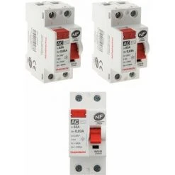 Meilleure affaire ✨ 3 Interrupteurs Différentiels à Vis - 30mA Type AC 63A NF - Thomson ✔️