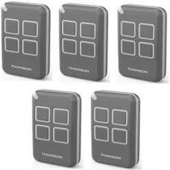 Le moins cher 🎁 PACK 5 TÉLÉCOMMANDES 4 BOUTONS, 433,92 Mhz - THOMSON 510050 😉
