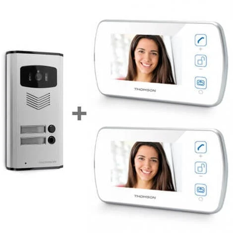 Vente flash 🛒 THOMSON Interphone Collectif 2 Logements Avec 2 Moniteurs Vidéo 11 Pouces - Produit Neuf 🌟 3 Vente flash 🛒 THOMSON Interphone Collectif 2 Logements Avec 2 Moniteurs Vidéo 11 Pouces - Produit Neuf 🌟